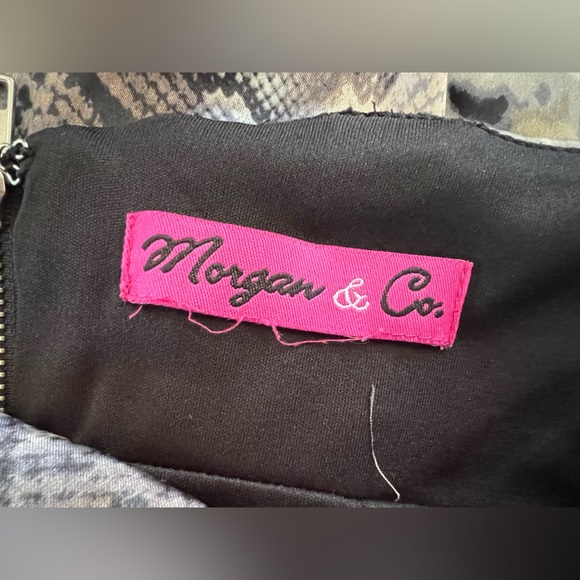 Size 2, Snake Skin And Leopard Print, Mini Strapless Dress, Morgan & Co. - Picture 5 of 5